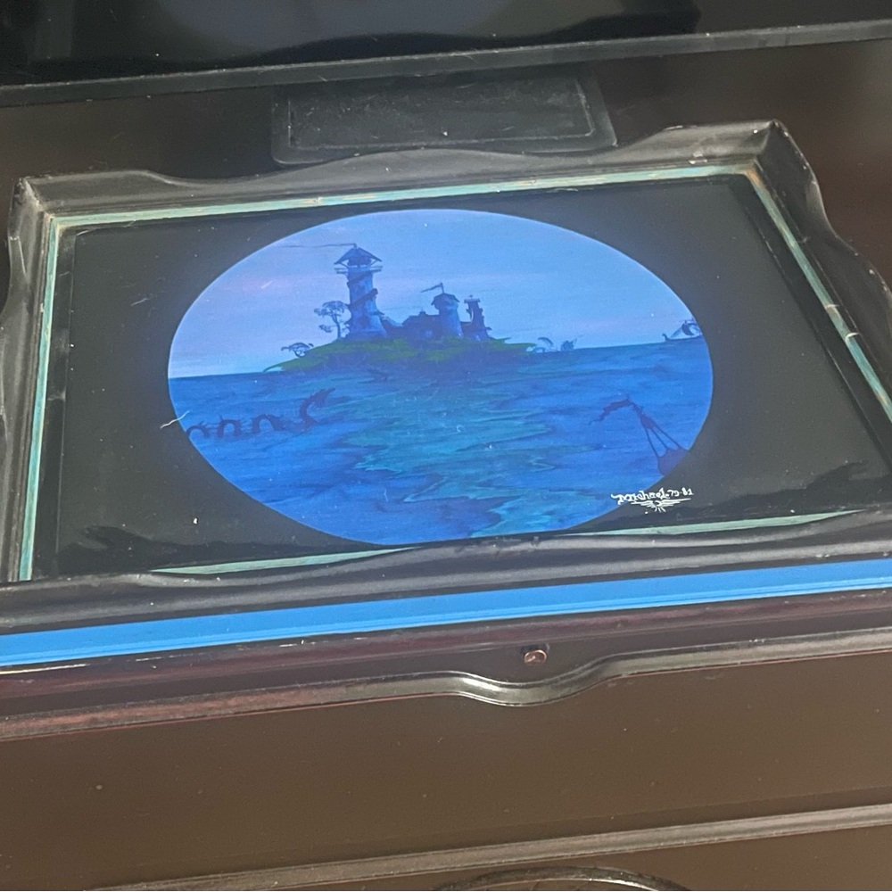 Unique & very rare Antique signed painting lighthouse & ocean